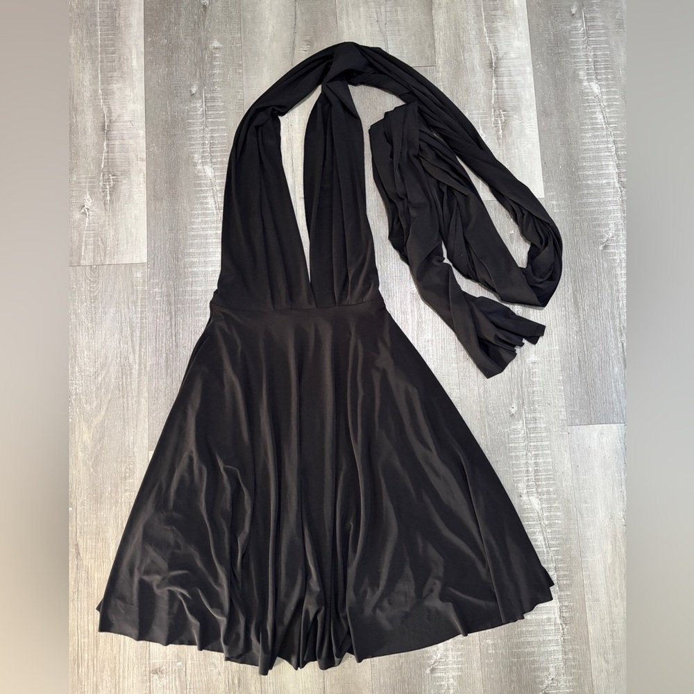 Von Vonni Black Strapless Halter Transformer Dress